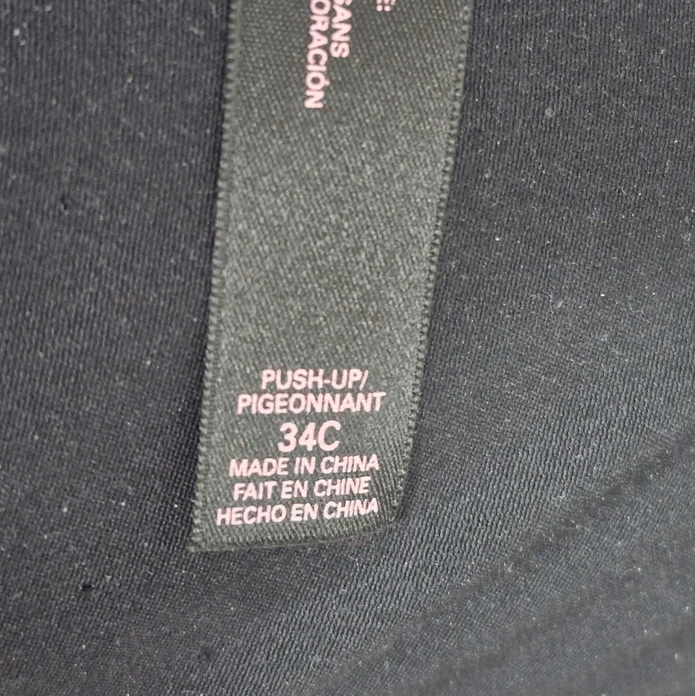 34C Victoria's Secret Push‎ Up Front Close UW Bra with Eyelash Lace Black